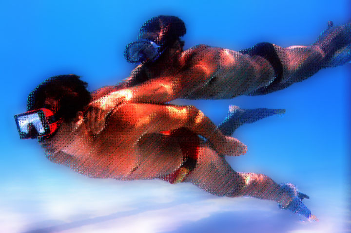 Digitale Kunst mit dem Titel "swim524aa.jpg" von Kevin C Lee, Original-Kunstwerk