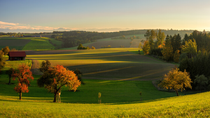 Fotografie mit dem Titel "Herbstliche Hügella…" von Photoplace, Original-Kunstwerk, Digitale Fotografie