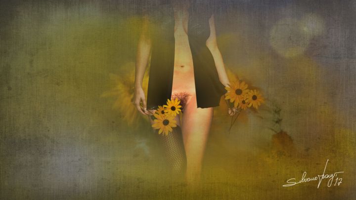Digitale Kunst mit dem Titel "Dusk in the garden…" von Phõtos_gráphein, Original-Kunstwerk, Manipulierte Fotografie
