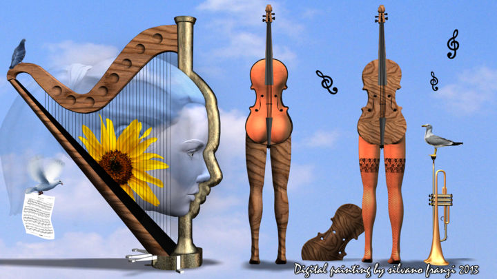Arte digitale intitolato ""Music to my eyes"" da Phõtos_gráphein, Opera d'arte originale, Pittura digitale