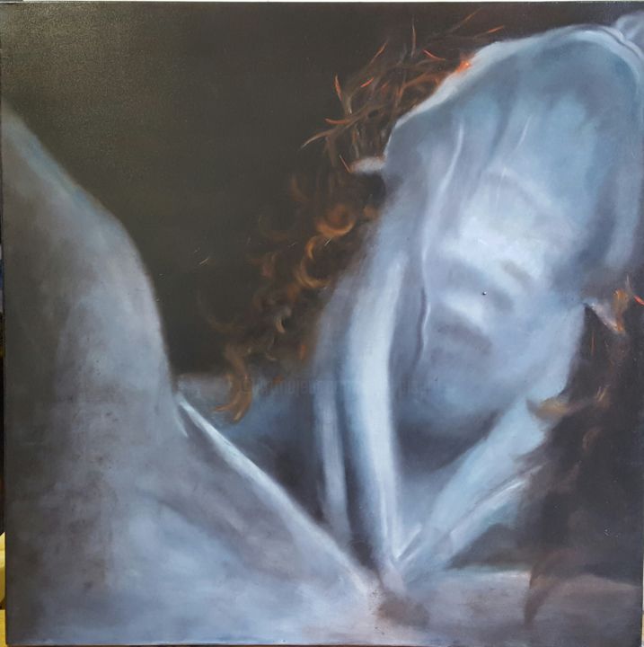 Painting titled "christus" by Philippe Picard, Original Artwork, Acrylic