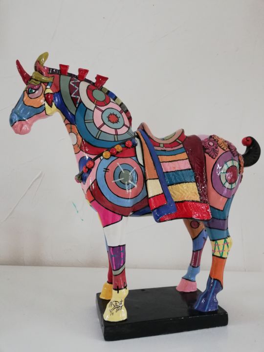 Sculpture titled "La licorne a la cor…" by Philippe Sidot Et Charlotte Carsin, Original Artwork