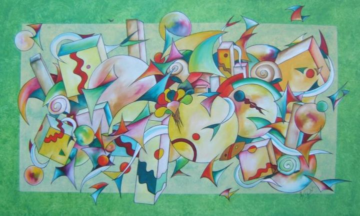 Painting titled "funny fantaisy" by Philippe Sidot Et Charlotte Carsin, Original Artwork