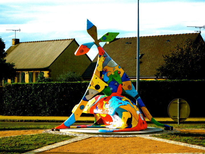 Skulptur mit dem Titel "l'hermine sous le s…" von Philippe Sidot Et Charlotte Carsin, Original-Kunstwerk