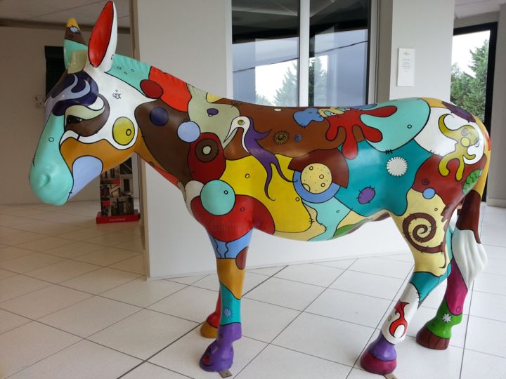 Sculpture titled "Mule ty colorz" by Philippe Sidot Et Charlotte Carsin, Original Artwork