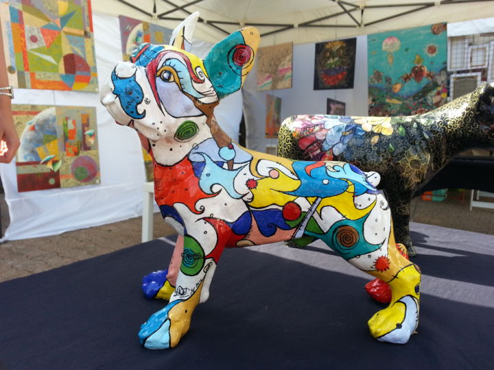 Скульптура под названием "bounty le chien" - Philippe Sidot Et Charlotte Carsin, Подлинное произведение искусства