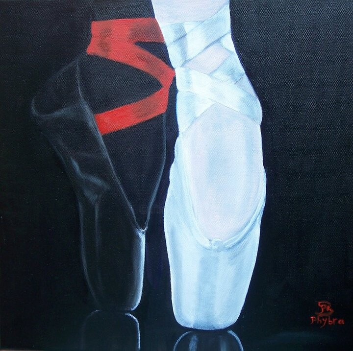 Painting titled "Un ballet pour Sten…" by Phybra, Original Artwork, Oil Mounted on Wood Stretcher frame