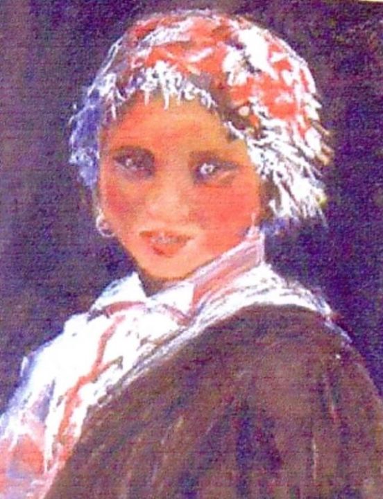 Pintura intitulada "Sourire" por Pierrvass, Obras de arte originais, Óleo