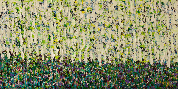 Malerei mit dem Titel "Hidden forest" von Pia Andersen, Original-Kunstwerk, Öl