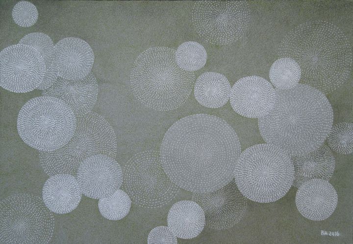 Dessin intitulée "Eclosion de la lumi…" par Pia Chang, Œuvre d'art originale, Encre
