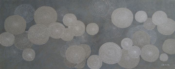 Dessin intitulée "Eclosion de la lumi…" par Pia Chang, Œuvre d'art originale, Encre