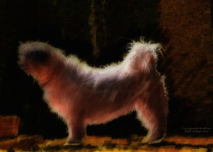 Digital Arts titled "Le crépusculedu shi…" by Pia De Panicis, Original Art, Digital Painting