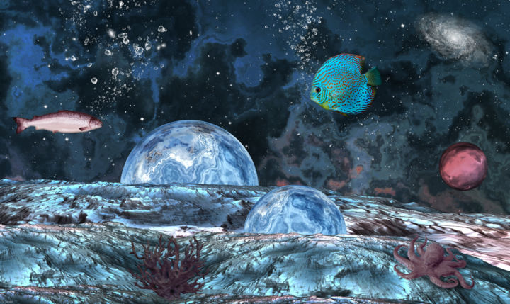 Digital Arts titled "Exoplanet" by Pia Valentin Sørensen, Original Artwork, Digital Painting
