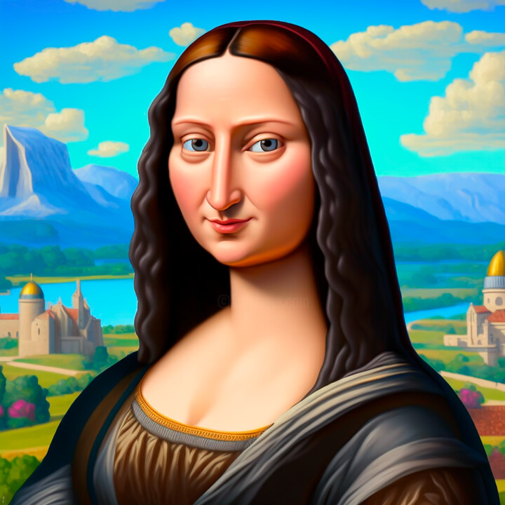 Arts numériques intitulée "A Mona Lisa" par Pia Valentin Sørensen, Œuvre d'art originale, Image générée par l'IA