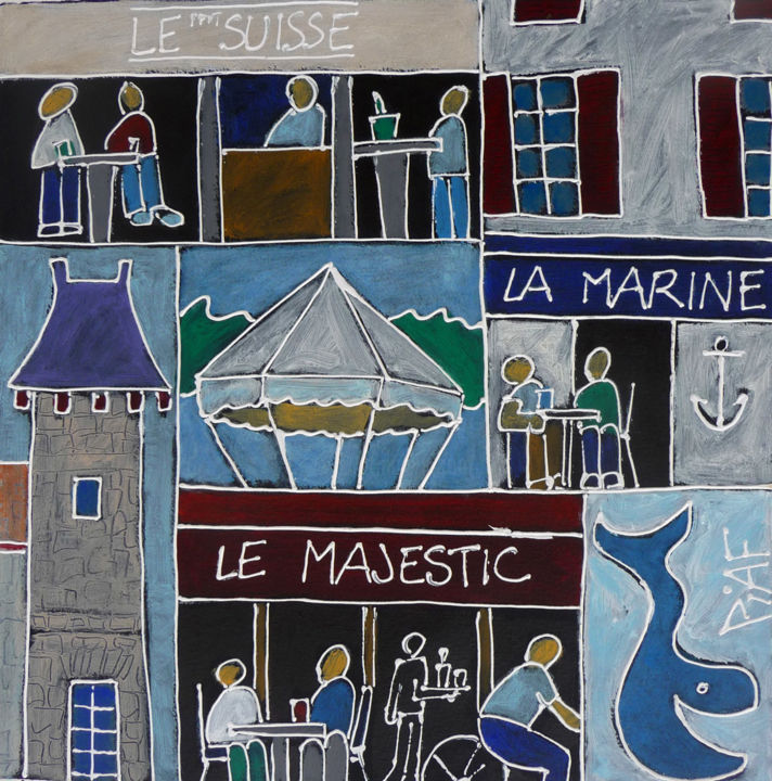 Peinture intitulée "place-louis-xiv-40x…" par Piaf, Œuvre d'art originale