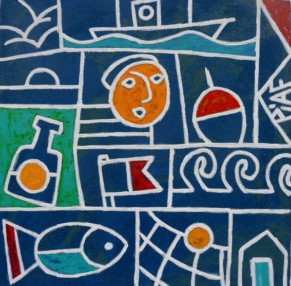 绘画 标题为“la-marine-40x40cm.j…” 由Piaf, 原创艺术品