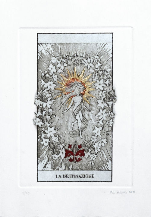 Estampas & grabados titulada "La destinazione" por Pia Nicotra, Obra de arte original, Aguafuerte
