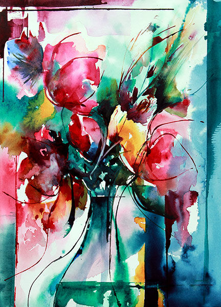 Painting titled "Variation sur un va…" by Véronique Piaser-Moyen, Original Artwork, Watercolor