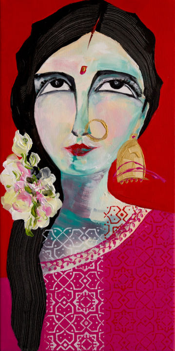 Painting titled "Jasmine" by Véronique Piaser-Moyen, Original Artwork, Acrylic