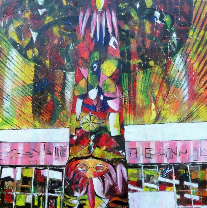 Peinture intitulée ""El Profesor"" par Barbara Piatti, Œuvre d'art originale, Huile Monté sur Châssis