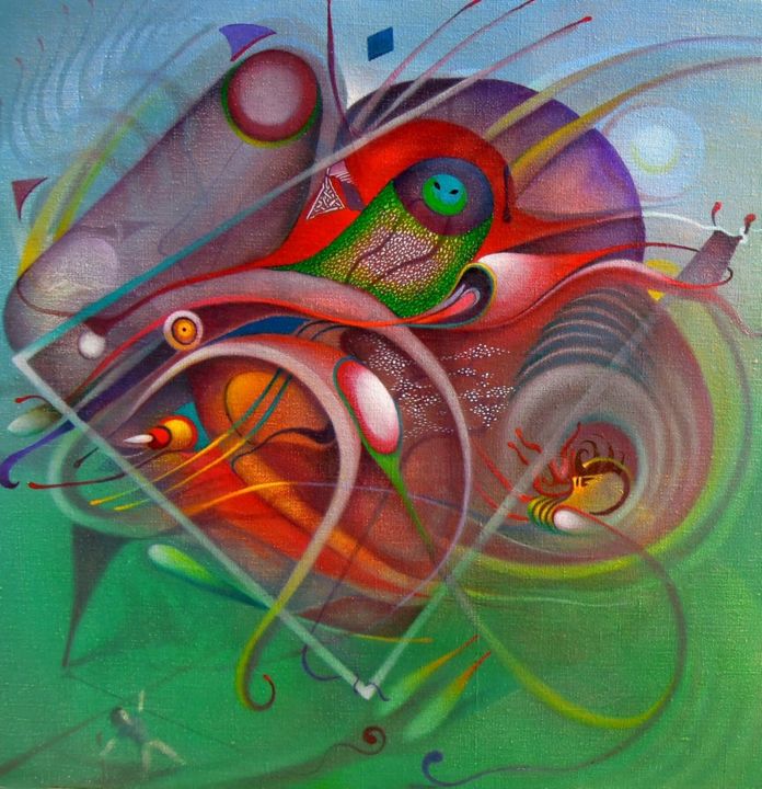 Painting titled "Y el mundo sigue gi…" by Alvaro Mejias, Original Artwork