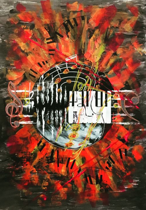 Painting titled "If music is the foo…" by Charlotte Picard, Original Artwork, Acrylic