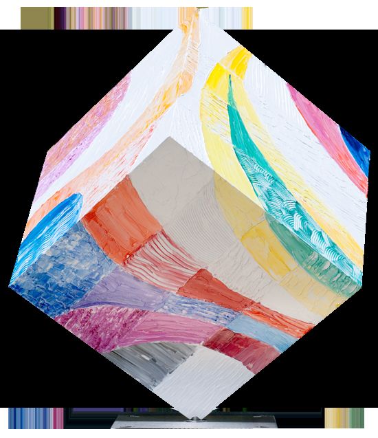 Sculpture intitulée "285 Cube abstract f…" par Picchio-Specht Dieter, Œuvre d'art originale, Métaux