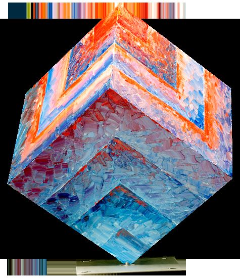 Sculpture intitulée "282 Cube abstract b…" par Picchio-Specht Dieter, Œuvre d'art originale, Métaux