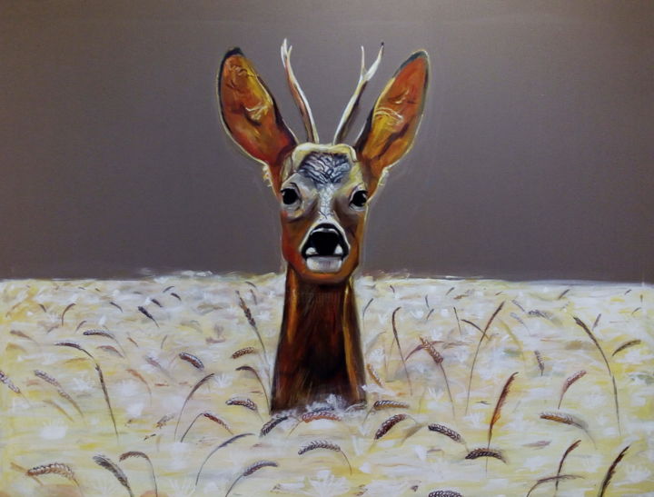 Painting titled "Deer" by Picco, Original Artwork