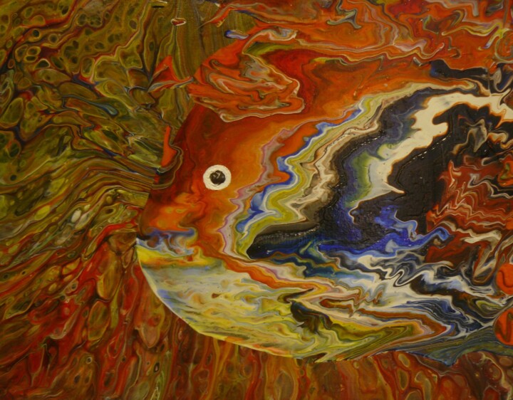Peinture intitulée "Le poisson-clown de…" par Pich, Œuvre d'art originale, Acrylique Monté sur Autre panneau rigide