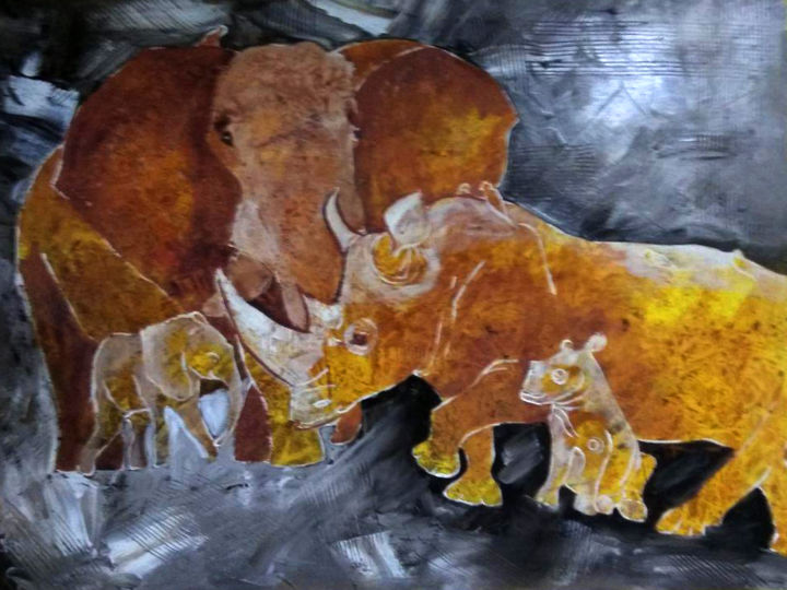 Pittura intitolato "Из глубины эпох art…" da Olga Pichkurova, Opera d'arte originale, Olio