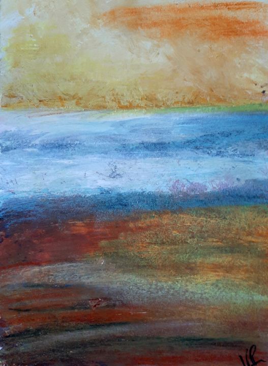 Painting titled "Bord de mer - Noirm…" by Pichov, Original Artwork, Acrylic