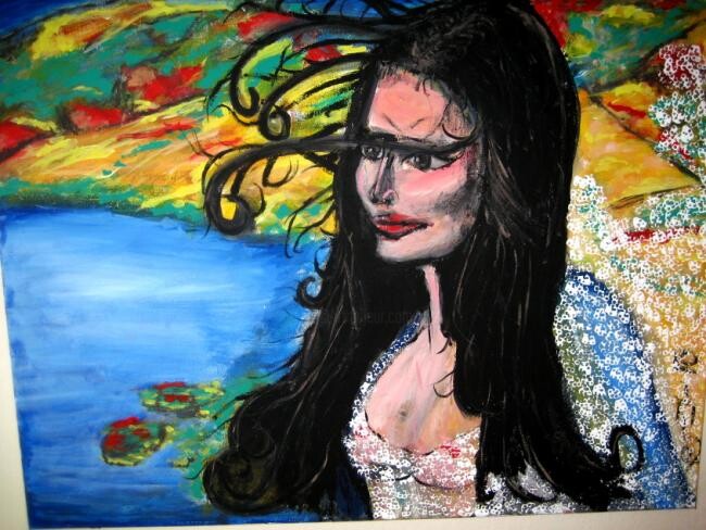Painting titled "Mulher praseirosa" by Pico Meireles, Original Artwork