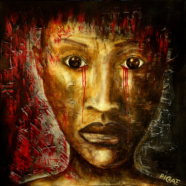 Malarstwo zatytułowany „"African Queen" sér…” autorstwa Picrate, Oryginalna praca, Akryl