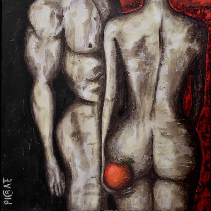 Painting titled ""Quelle Pomme ?" sé…" by Picrate, Original Artwork