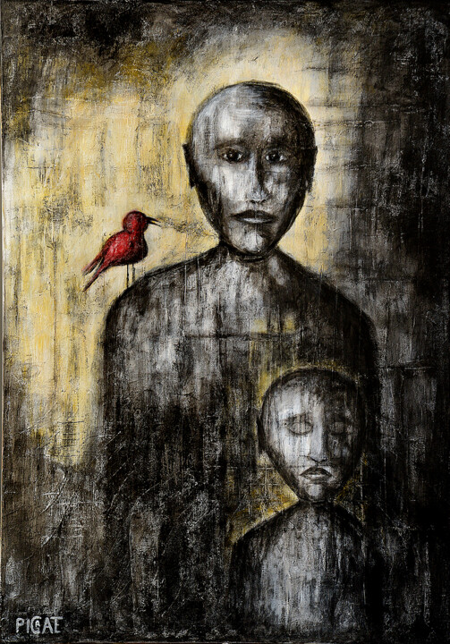 Peinture intitulée ""A mon Père"" par Picrate, Œuvre d'art originale, Acrylique