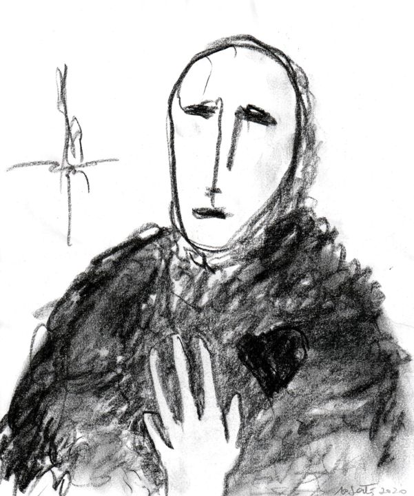 Painting titled "Solipsismo" by Pierangelo Rosati, Original Artwork, Charcoal