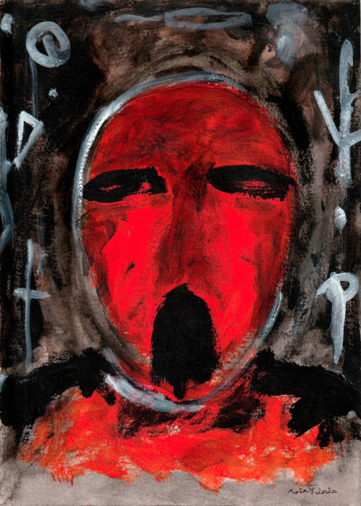 Painting titled "Perso nella notte" by Pierangelo Rosati, Original Art, Acrylic