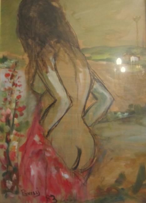 Картина под названием "nudo di antonella" - Piergiorgio Panelli, Подлинное произведение искусства
