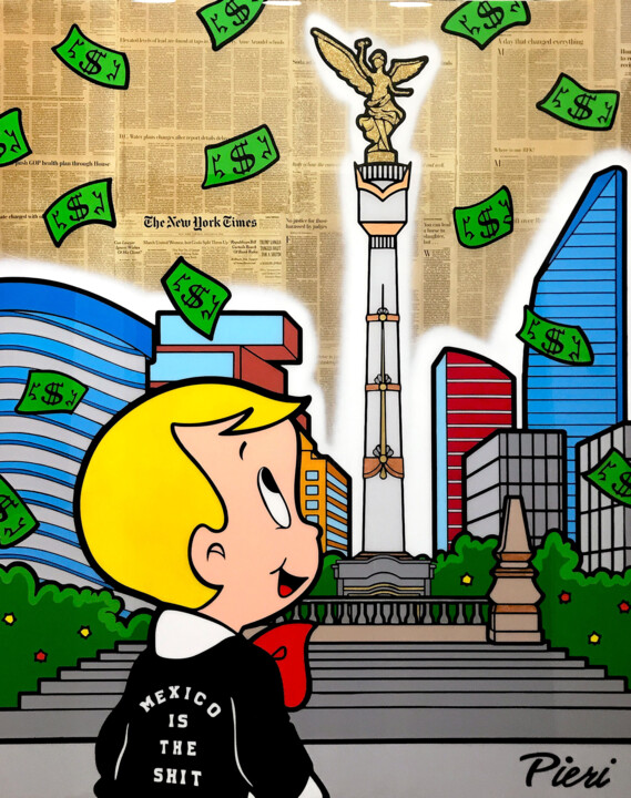 Pintura titulada "Richie Rich takes C…" por Pierigallery, Obra de arte original, Acrílico Montado en Bastidor de camilla de…