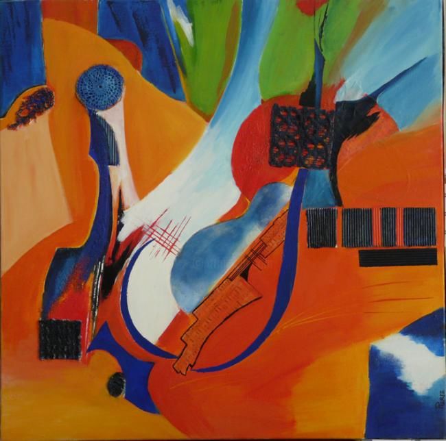 Painting titled "IMAGINAIRE MUSICAL" by Pierle, Original Artwork