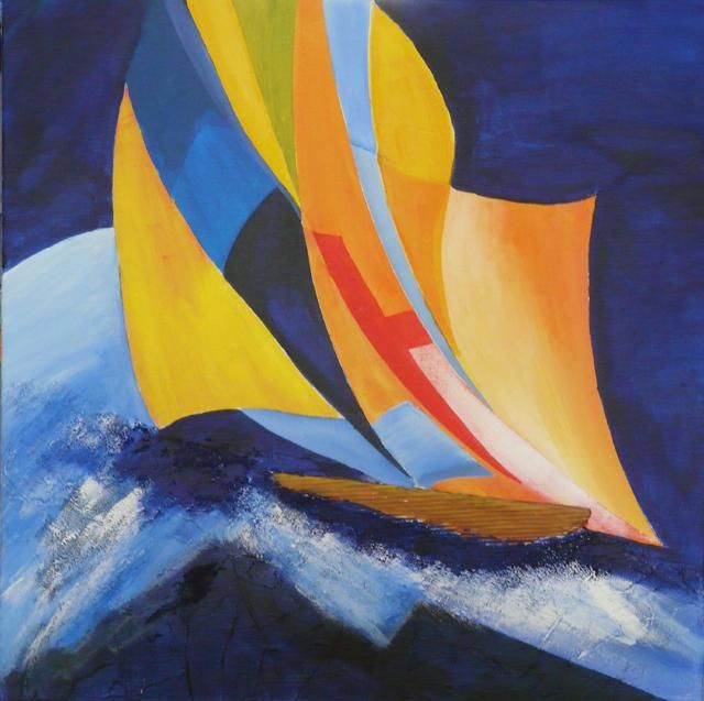 Peinture intitulée "MARINE I" par Pierle, Œuvre d'art originale