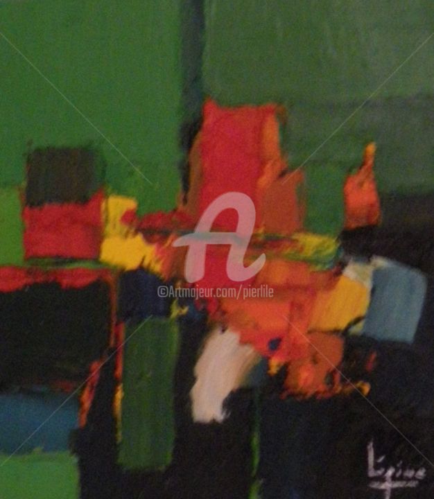 Картина под названием "Composition abstrai…" - Pierre-Antoine Lépine, Подлинное произведение искусства, Масло