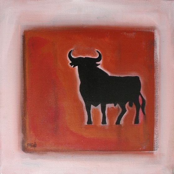 Painting titled "black bull" by Pier Maurizio Greco, Original Artwork
