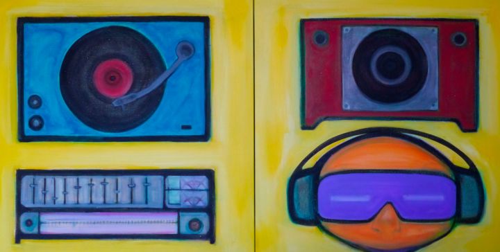 Painting titled "music inside" by Pier Maurizio Greco, Original Artwork, Acrylic
