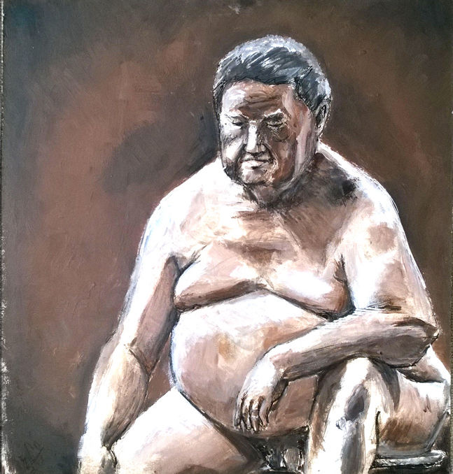 Painting titled "Biggy Brown" by Piero M., Original Artwork, Acrylic