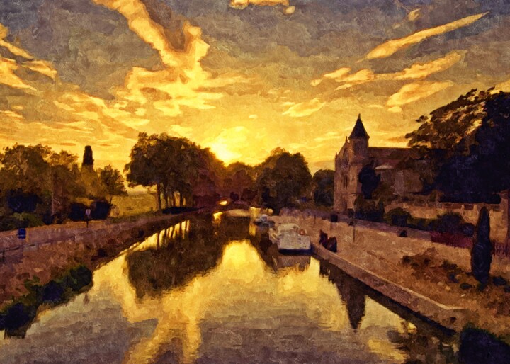 Painting titled "Ne personne, Canal…" by Pierre, Original Artwork