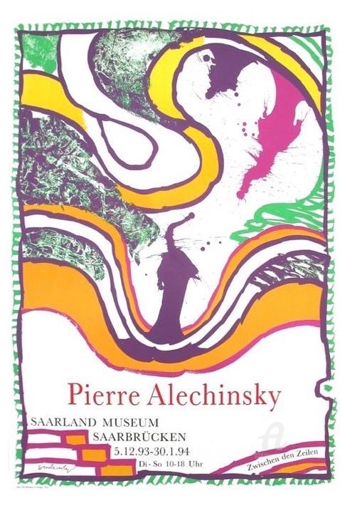 Gravures & estampes intitulée "Zwischen Den Zeilen." par Pierre Alechinsky, Œuvre d'art originale, Lithographie