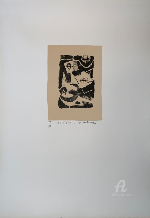 Druckgrafik mit dem Titel "Haut Parleur" von Pierre Alechinsky, Original-Kunstwerk, Lithographie