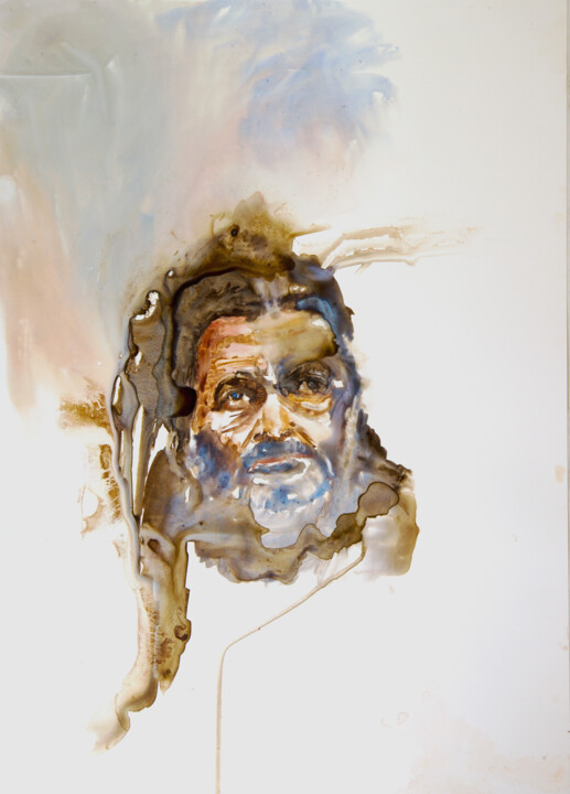 Pintura intitulada "homme de la rue15" por Pierre Alix, Obras de arte originais, Aquarela